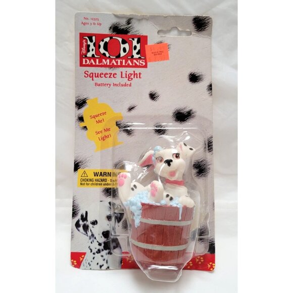 Vintage 1996 Disney 101 Dalmatians Squeeze Light Toy Puppy In Tub Janex #12375 - Picture 1 of 6
